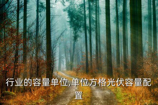 光伏行业的容量单位,单位方格光伏容量配置