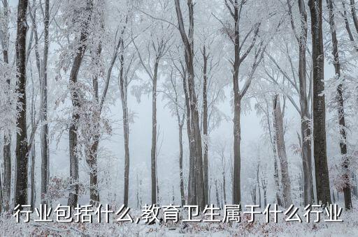 卫生行业包括什么,教育卫生属于什么行业