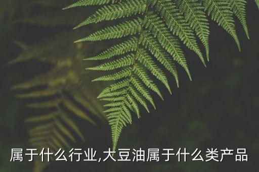 豆油属于什么行业,大豆油属于什么类产品