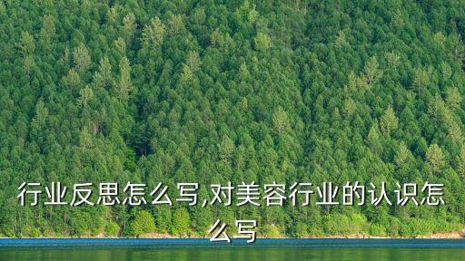 美容行业反思怎么写,对美容行业的认识怎么写