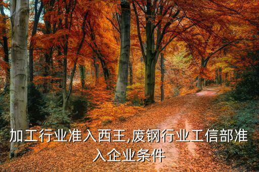 废钢加工行业准入西王,废钢行业工信部准入企业条件