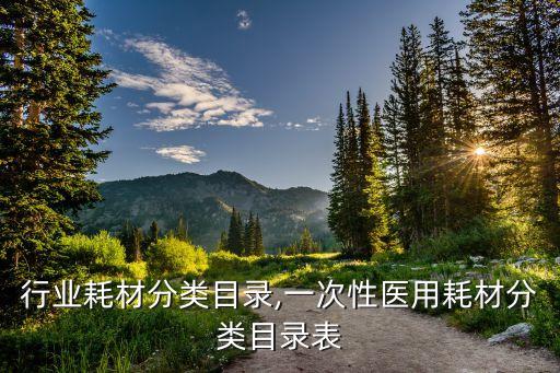 医疗行业耗材分类目录,一次性医用耗材分类目录表