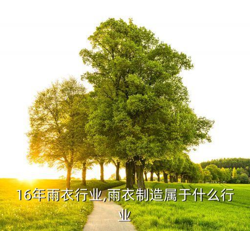 2016年雨衣行业,雨衣制造属于什么行业