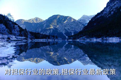 国家对担保行业的政策,担保行业最新政策