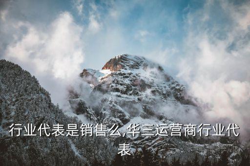 华三行业代表是销售么,华三运营商行业代表