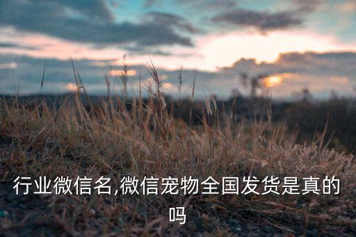 宠物行业微信名,微信宠物全国发货是真的吗