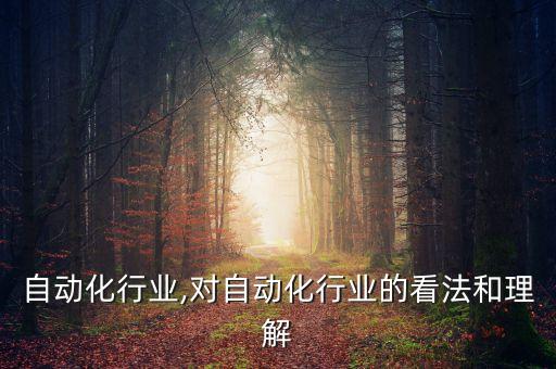 关于自动化行业,对自动化行业的看法和理解