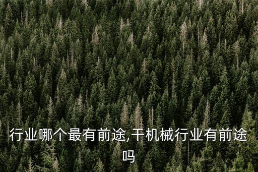 机械行业哪个最有前途,干机械行业有前途吗