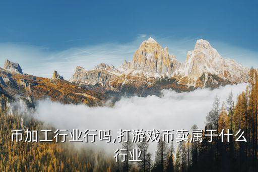 游戏币加工行业行吗?,打游戏币卖属于什么行业