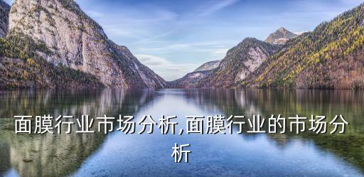 微商面膜行业市场分析,面膜行业的市场分析