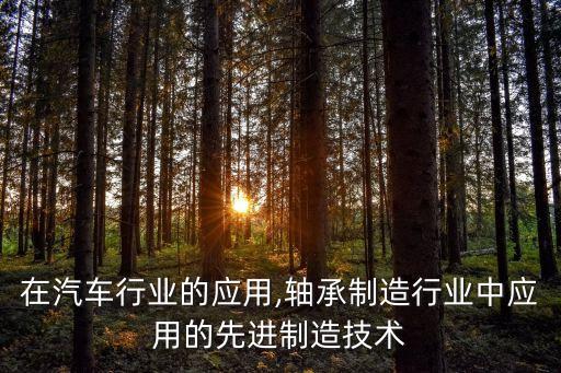 轴承在汽车行业的应用,轴承制造行业中应用的先进制造技术