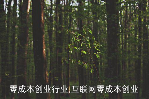 推荐零成本创业行业,互联网零成本创业