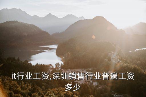 深圳it行业工资,深圳销售行业普遍工资多少
