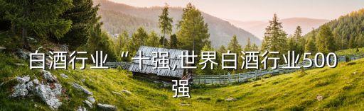全国白酒行业“十强,世界白酒行业500强