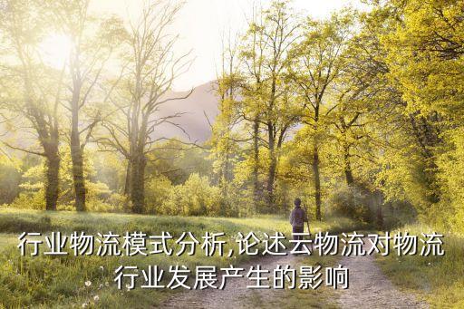 物流行业物流模式分析,论述云物流对物流行业发展产生的影响