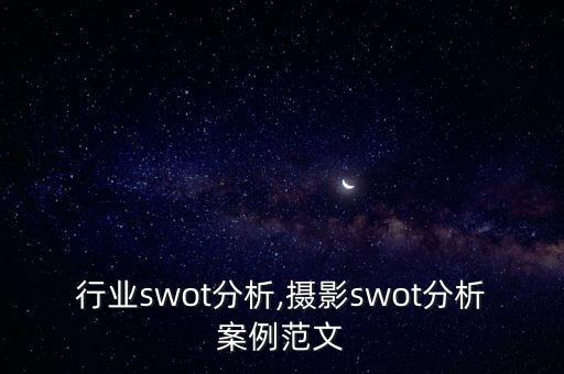 摄影行业swot分析,摄影swot分析案例范文