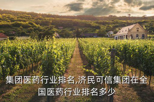 开药集团医药行业排名,济民可信集团在全国医药行业排名多少