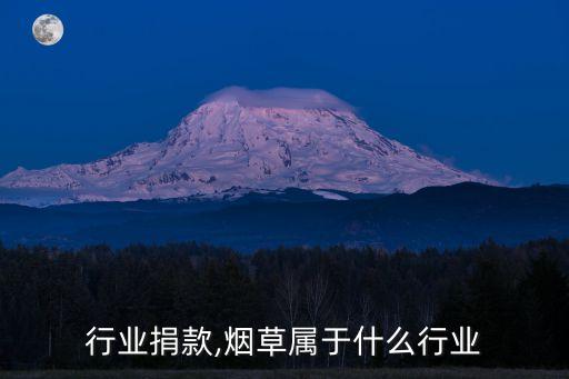 烟草行业捐款,烟草属于什么行业