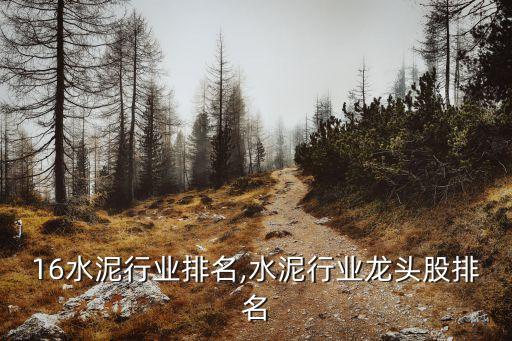 2016水泥行业排名,水泥行业龙头股排名