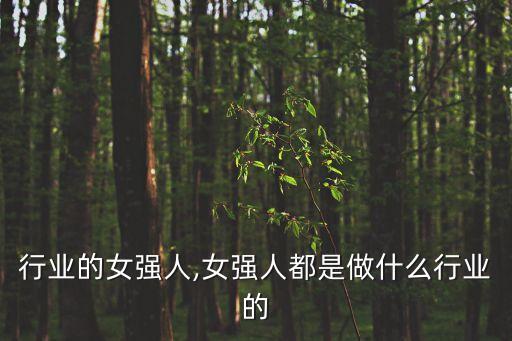 乳业行业的女强人,女强人都是做什么行业的