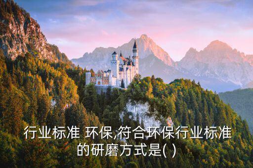 橡胶 行业标准 环保,符合环保行业标准的研磨方式是( )