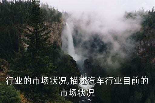 酒吧行业的市场状况,描述汽车行业目前的市场状况