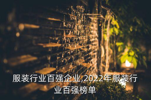 国内服装行业百强企业,2022年服装行业百强榜单