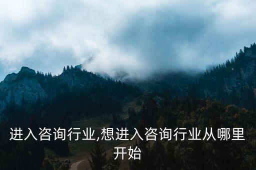 如何进入咨询行业,想进入咨询行业从哪里开始