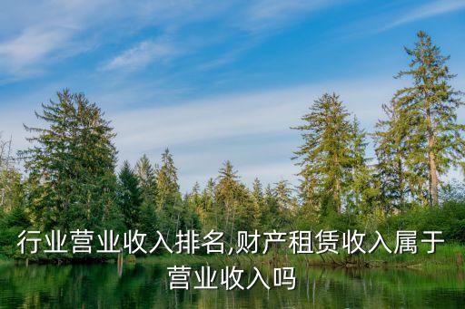 租赁行业营业收入排名,财产租赁收入属于营业收入吗
