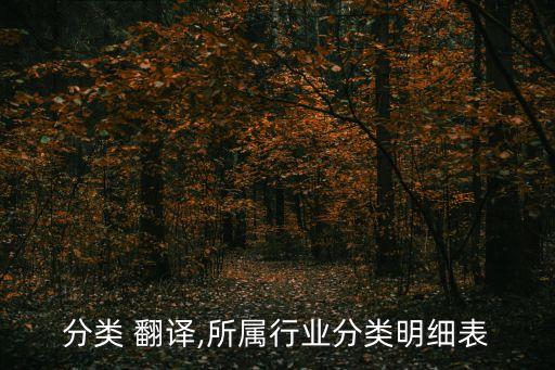 行业分类 翻译,所属行业分类明细表