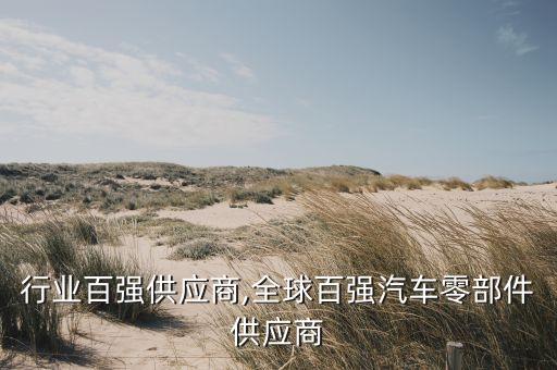 医疗行业百强供应商,全球百强汽车零部件供应商