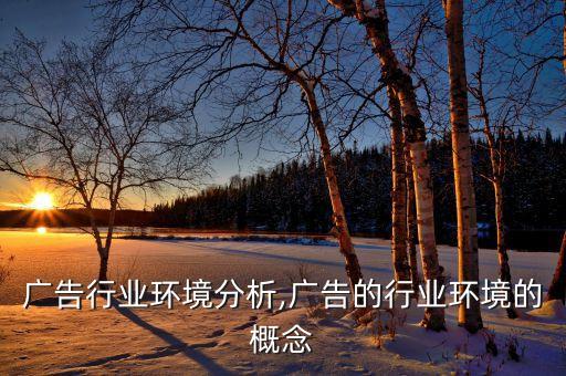 广告行业环境分析,广告的行业环境的概念