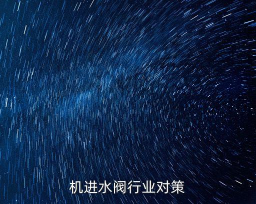 洗衣机进水阀行业对策