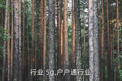 行业 5g,户户通行业