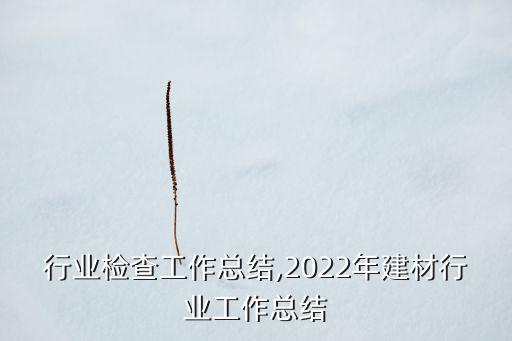 建材行业检查工作总结,2022年建材行业工作总结