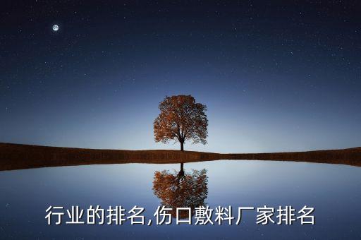 行业的排名,伤口敷料厂家排名