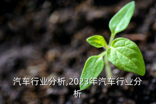 汽车行业分析,2023年汽车行业分析