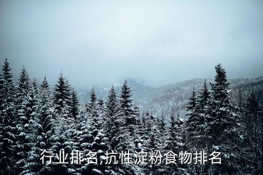 行业排名,抗性淀粉食物排名