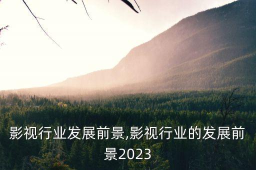 影视行业发展前景,影视行业的发展前景2023