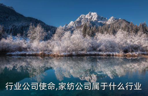 家纺行业公司使命,家纺公司属于什么行业