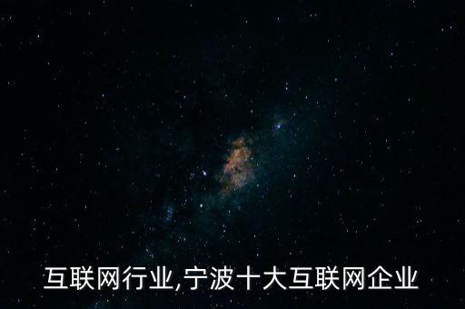 互联网行业,宁波十大互联网企业