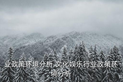 业政策环境分析,文化娱乐行业政策环境分析