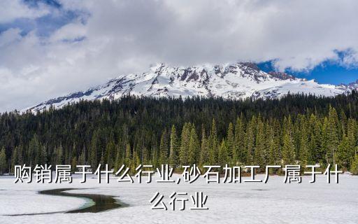 砂石购销属于什么行业,砂石加工厂属于什么行业