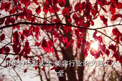东营市美容行业大全,美容行业论文范文大全