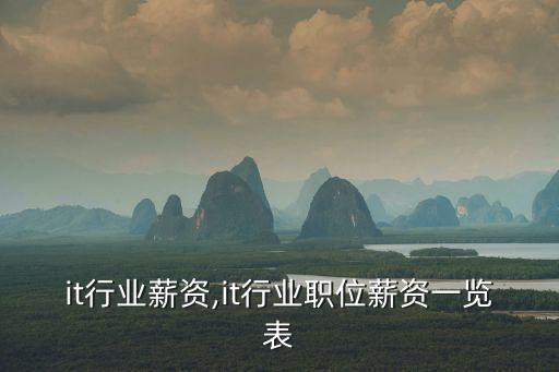 天津it行业薪资,it行业职位薪资一览表