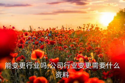 能变更行业吗,公司行业变更需要什么资料