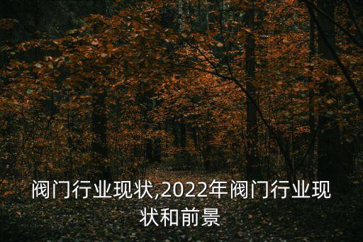 阀门行业现状,2022年阀门行业现状和前景