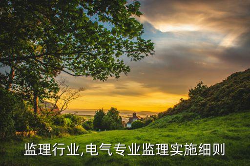 监理行业,电气专业监理实施细则