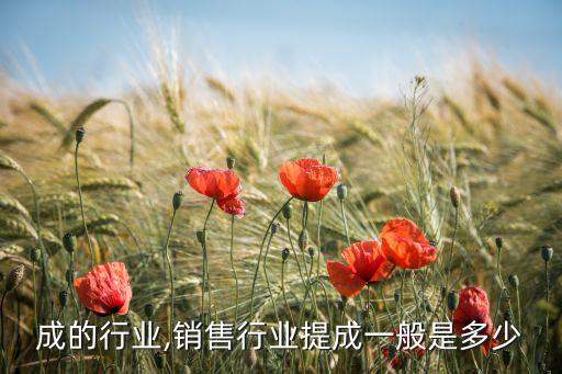 成的行业,销售行业提成一般是多少