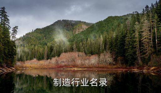 制造行业名录